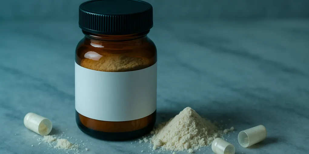 Cat probiotic supplement sachet being opened next to a food bowl with a tabby cat waiting