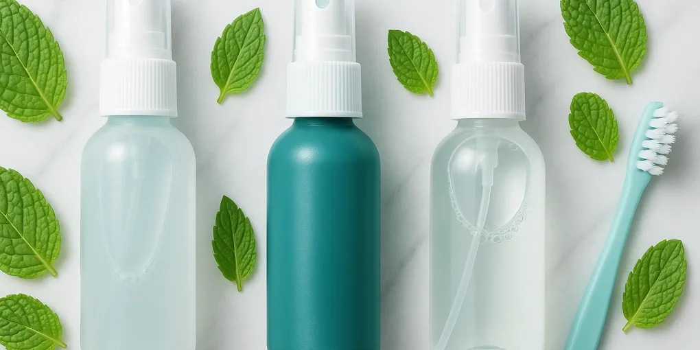 Dental spray being applied to senior dog teeth during grooming