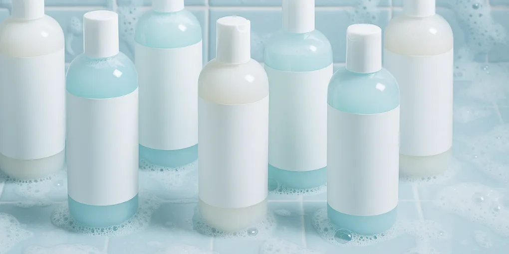 A senior golden retriever being gently bathed with a gentle shampoo in a warm indoor setting